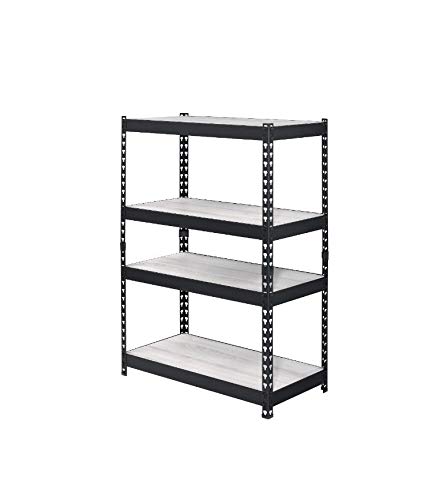 Industrial 4-Tier Rectangular Bookcase with Adjustable Shelves & Sturdy Metal Frame - 132lbs Weight Capacity, 32