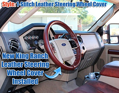 2008 Ford F250 F350 King Ranch Leather Steering Wheel Cover for Trucks