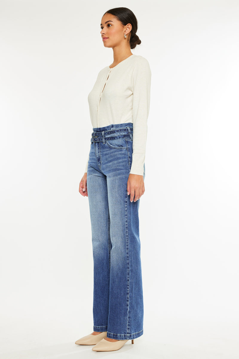 Katnis High Rise Holly Flare Jeans for Women - Stretchy Denim Pants with Retro 70s Style - Perfect for Casual Outfits, Date Nights & Vintage Fashion Looks