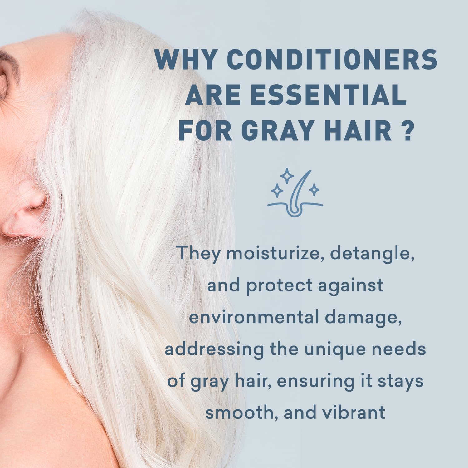Just Nutritive Gray Hair Conditioner & Leave-In Conditioner 16 oz Duo – Moisturizing & Hydrating for Gray Hair with Natural Ingredients | Perfect for Dry, Damaged Hair at Home or Salon