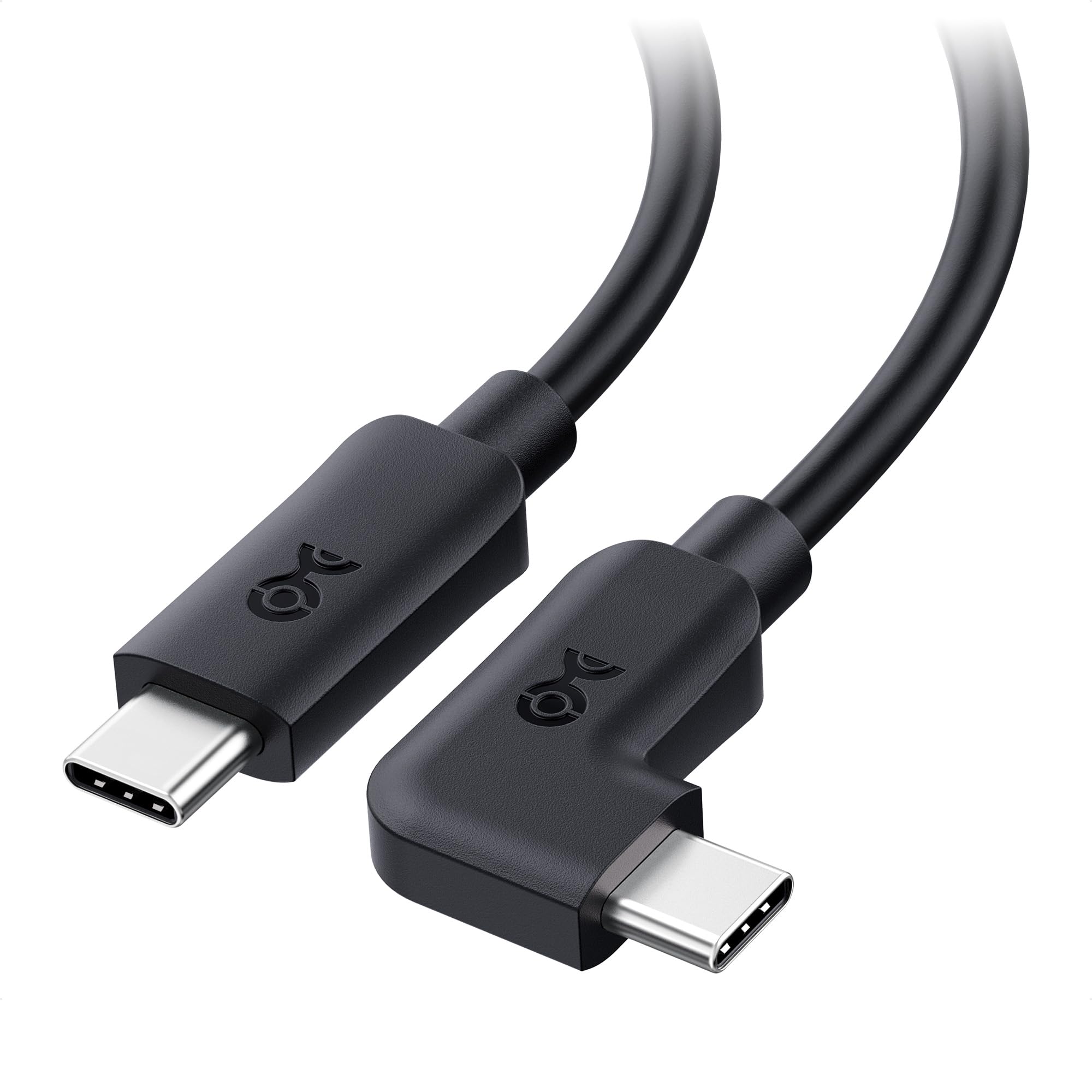 20Gbps USB C to USB C Right Angle Cable 0.9m/3ft - High Speed Data Transfer & 240W Fast Charging | Durable Black Braided Cable for Laptops, Phones & Gaming Devices | Perfect for Tight Spaces & Travel