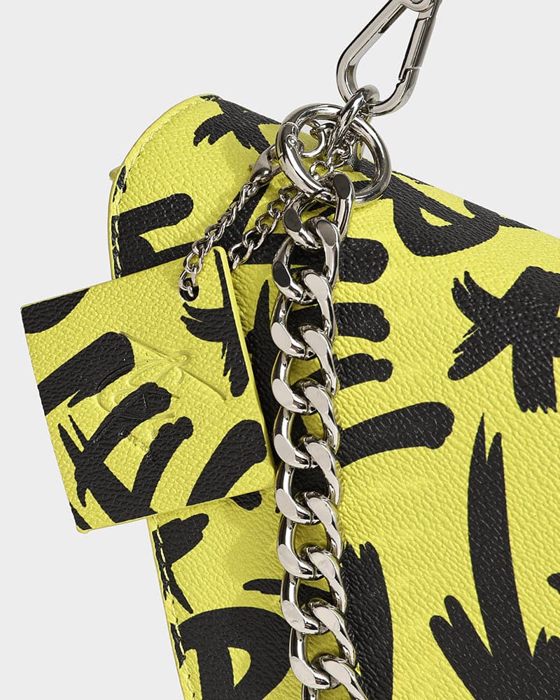Trendy Yellow Graffiti Shoulder Bag for Women & Men - Stylish Crossbody Purse for Streetwear, Travel & Daily Use