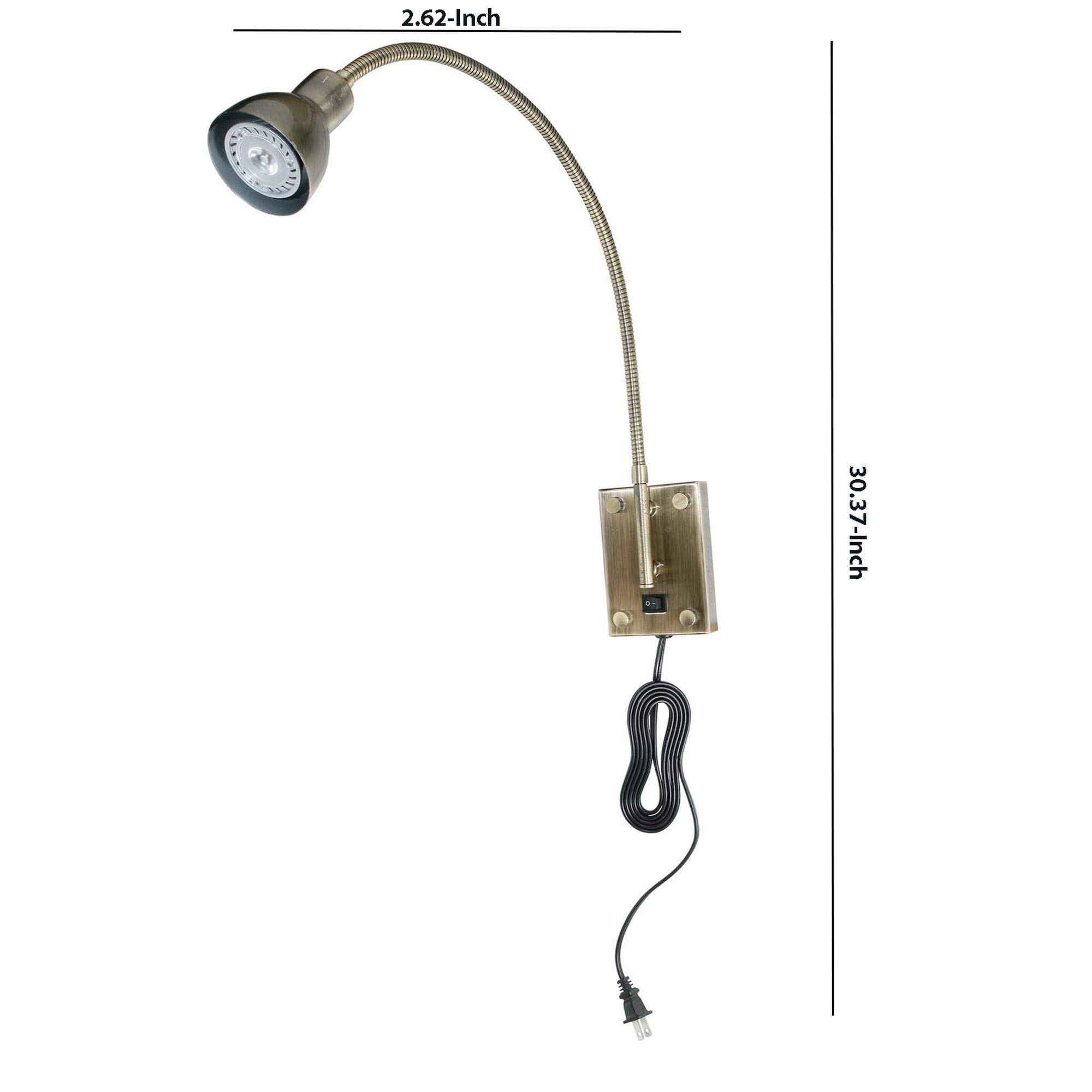 Modern Metal Round Wall Reading Lamp with Plug-in Switch - Perfect for Bedroom, Study, and Office Lighting