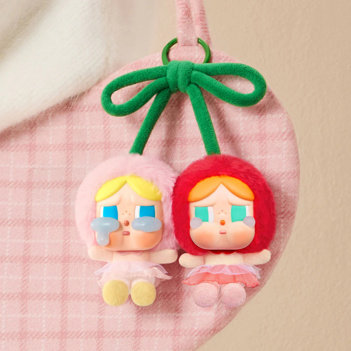 POP MART CRYBABY Crying For Love Series Plush Pendant 'Love You Cherry Much' - Kawaii Anime Keychain for Backpacks, Gifts & Collectibles - Perfect for Valentine's Day, Birthdays & Cosplay Accessories