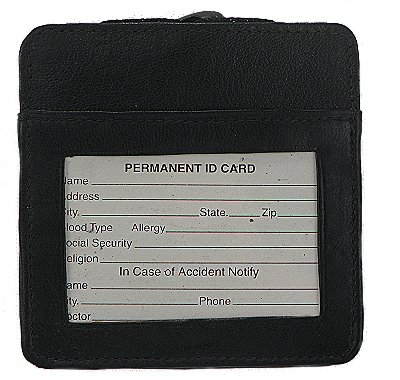 100% Genuine Leather ID Holder - Premium Black RFID Blocking Card Case for Men & Women | Perfect for Wallet, Business Cards, Credit Cards & Office Use