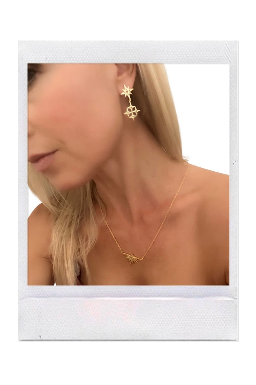 Gold Constellation Dangle Earrings for Women - Elegant Starry Sky Jewelry for Parties, Date Nights & Special Occasions