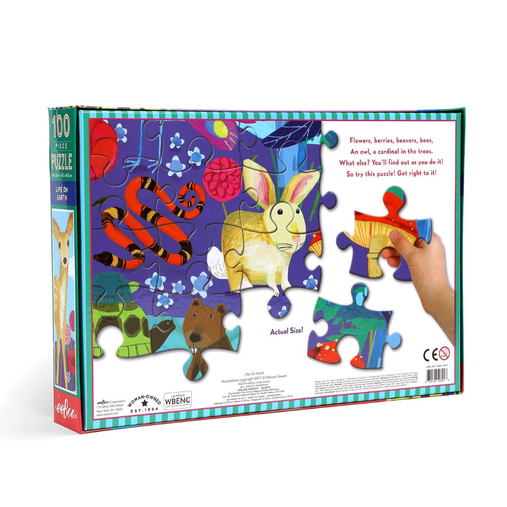 eeBoo Life On Earth 100-Piece Educational Puzzle for Kids | Fun Learning Activity for Children Ages 4-8 | Perfect for Family Game Night & Classroom Activities