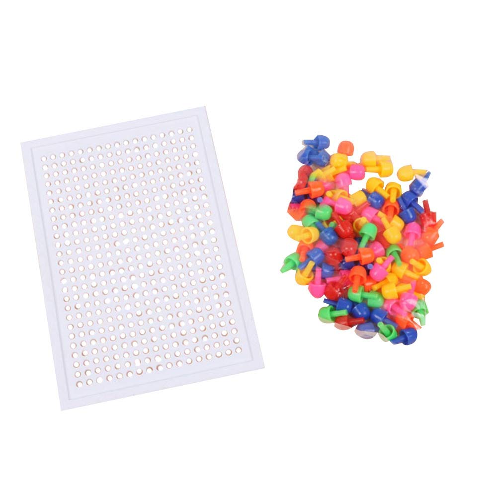 TOYANDONA 93pcs Mushroom Nail Puzzle Set - Montessori Educational Pegboard Toy for Kids, 1 Base Plate + 92 Colorful Mushroom Pegs - STEM Learning Activity for Toddlers & Preschoolers | Perfect for Fine Motor Skills Development & Creative Play at Home or Classroom