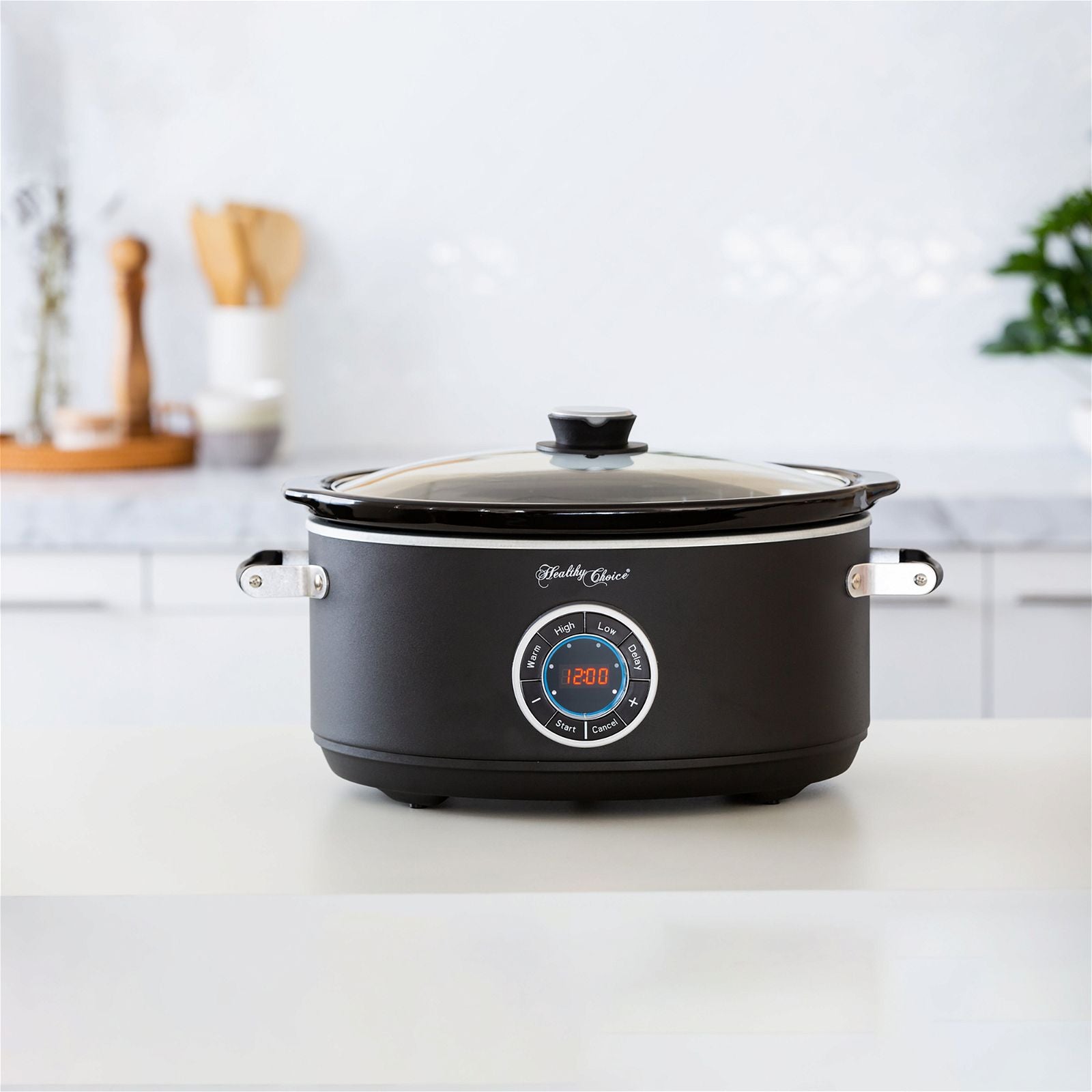 6.5L Digital Slow Cooker with Ceramic Pot - 300W Energy Efficient, LED Display & 3 Cooking Programs - Perfect for Family Dinners, Meal Prep & Party Buffets