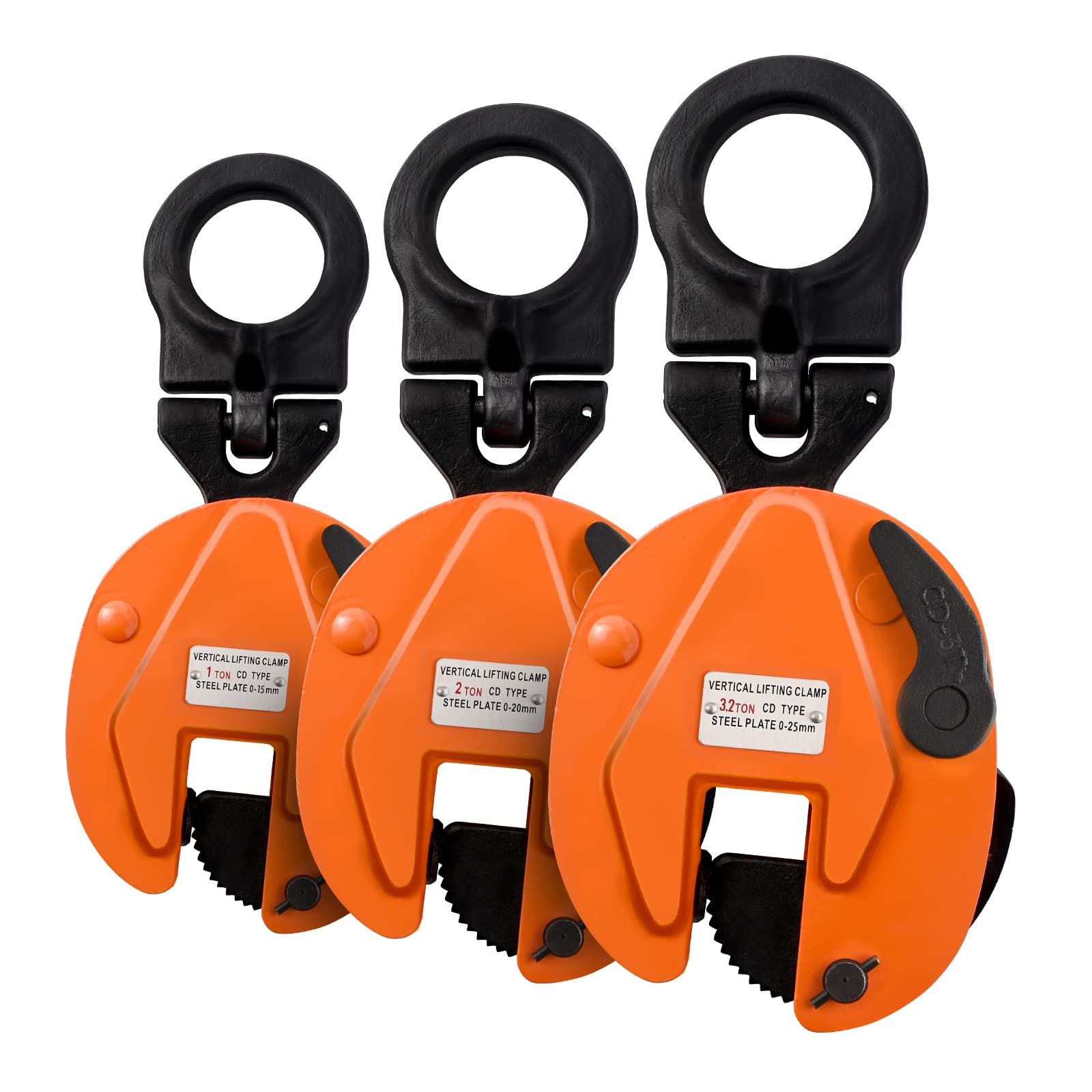 Heavy Duty Vertical Steel Plate Lifting Clamp - 7040 lbs (3.2 Ton) Capacity - Flat Steel Plate Lifter - Compatible with Lever Chain Hoists - Ideal for Construction, Warehouse & Industrial Material Handling