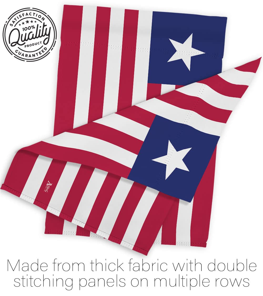 Americana Home & Garden Liberia Double-Sided Garden Flag Set with Stand - USA Made Patriotic Yard Decoration for International Country & Regional Pride - Perfect for Front Porch, Lawn Decor, and National Holiday Celebrations