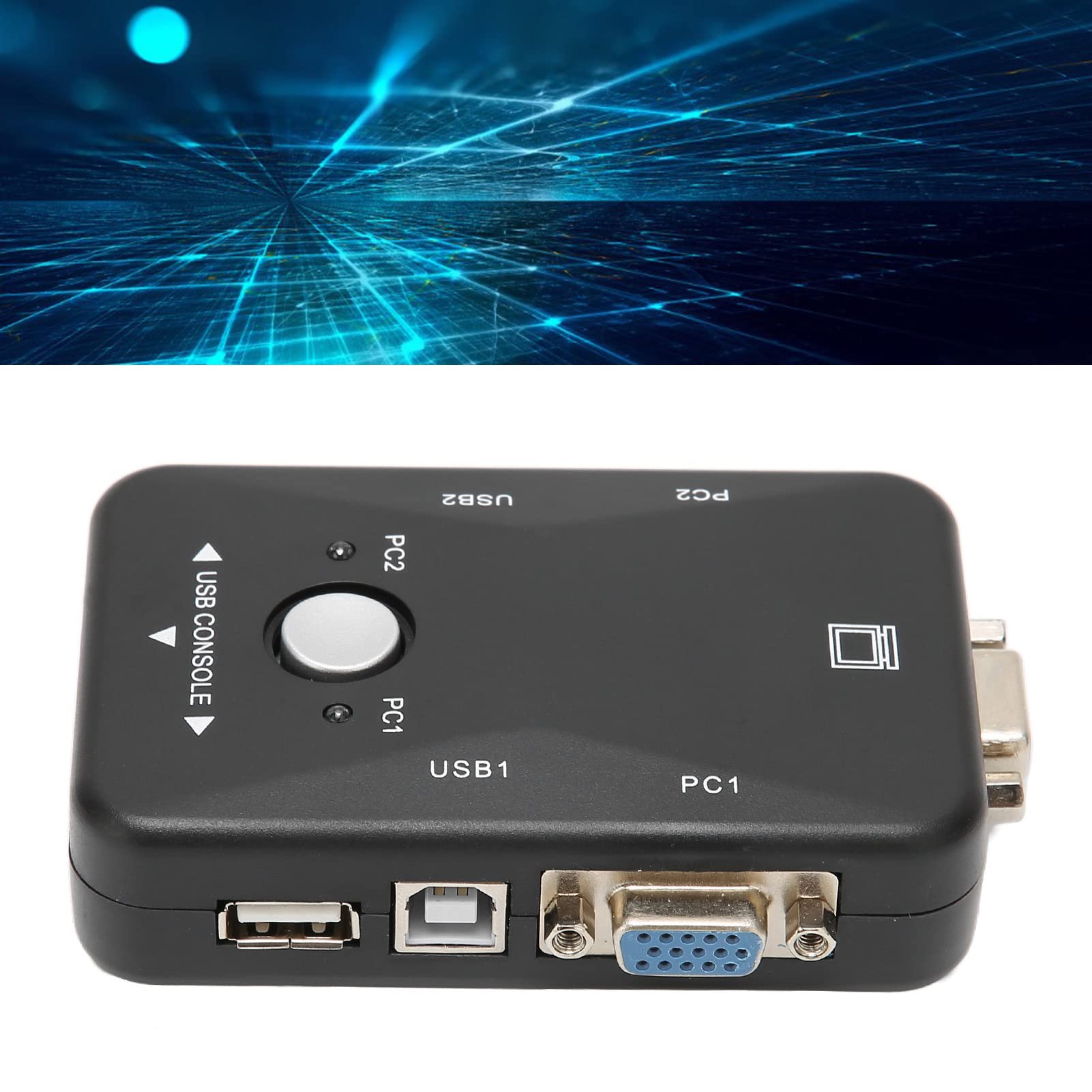 Yoidesu USB 2.0 KVM Switch - 2 Port Dual Monitor KVM Switch with 1920x1440 Resolution for Windows 95/98/98SE/2000/ME/XP - Perfect for Home Office, Gaming & Multi-Computer Workstations