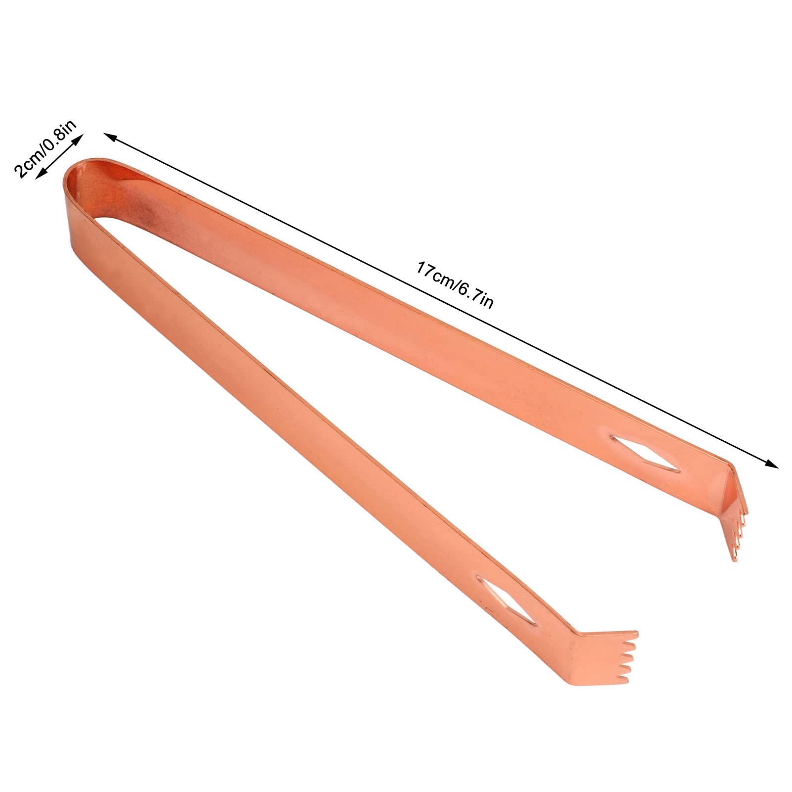 Stainless Steel Ice Tongs for Cocktails & Bar - 6.7 Inch Metal Ice Bucket Tongs for Serving, Food, Sugar Cubes (Red Brass) - Perfect for Mixing Drinks, Home Bars & Party Serving