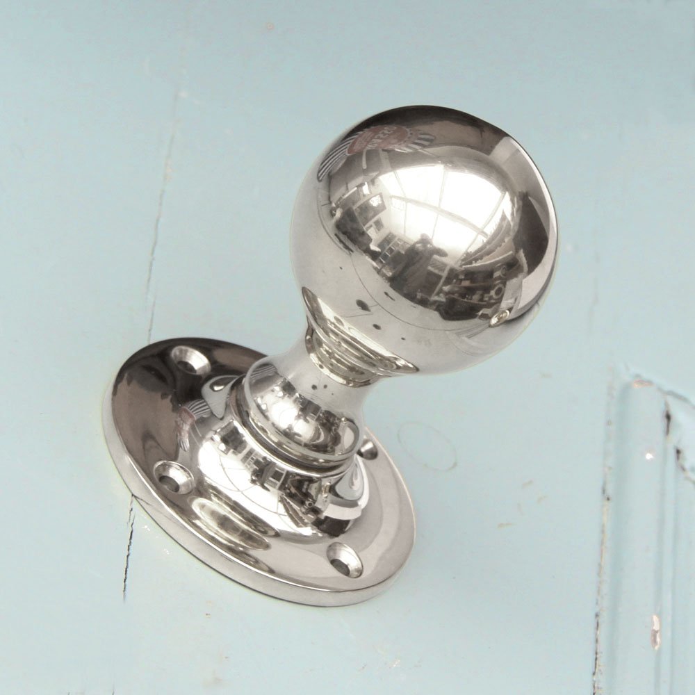 Polished Nickel Round Door Knobs - Premium Hardware for Interior Doors | Modern & Durable for Home, Office & Commercial Use