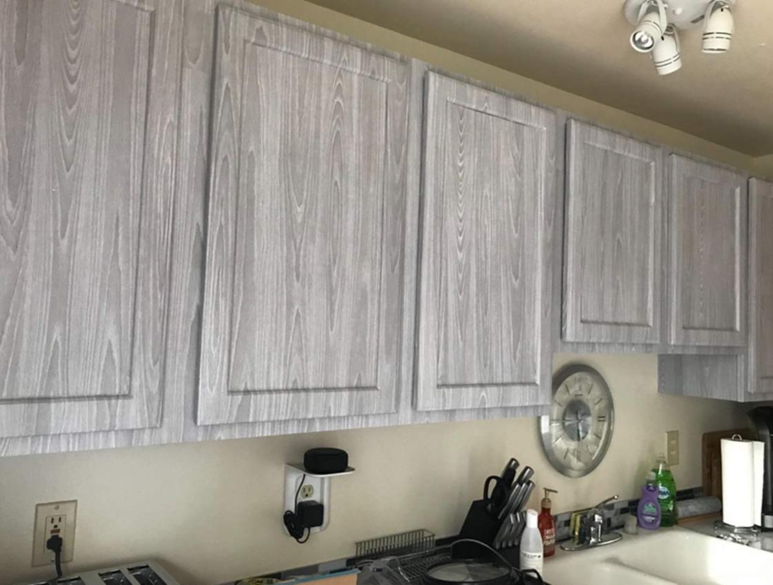 Grey Wood Grain Contact Paper for Furniture & Cabinets - DIY Drawer & Shelf Liner