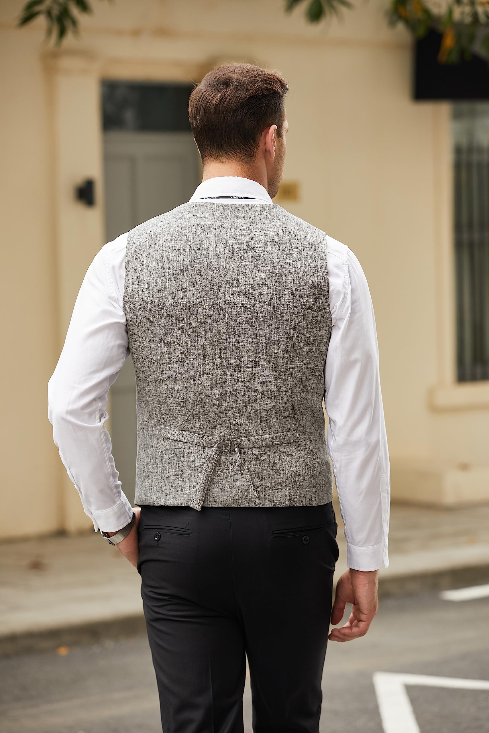 COOFANDY Men's Slim Fit Casual Business Vest - Lightweight Waistcoat for Office, Wedding & Formal Wear | Perfect for Suits, Dress Pants & Business Attire