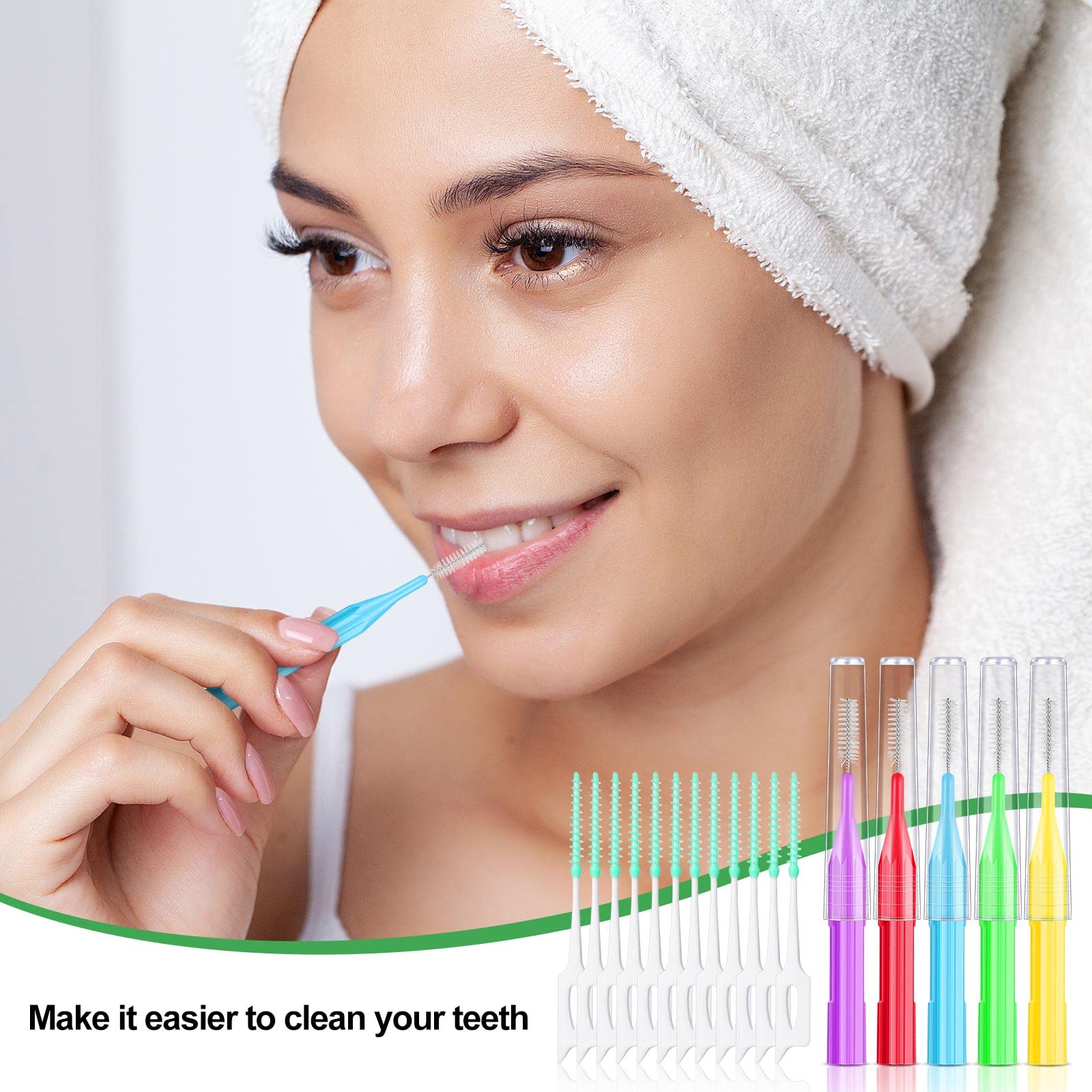 350 Pieces Interdental Brushes for Braces - Soft Gum Cleaning Picks & Dental Flossers | Orthodontic Tooth Cleaners for Oral Hygiene | Perfect for Travel, Home & Office Use (Mixed Colors)