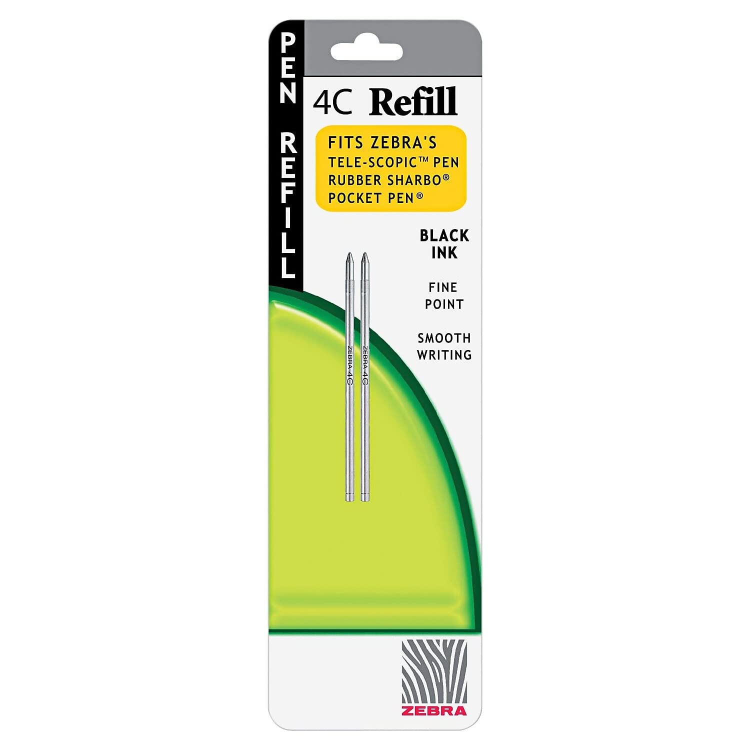 Zebra 85612 Stylus Pen Refill - Fine Black Ink (2-Pack) | Compatible with Twist & 4C Pocket Pens | Perfect for Note-Taking, Drawing & Touchscreen Devices
