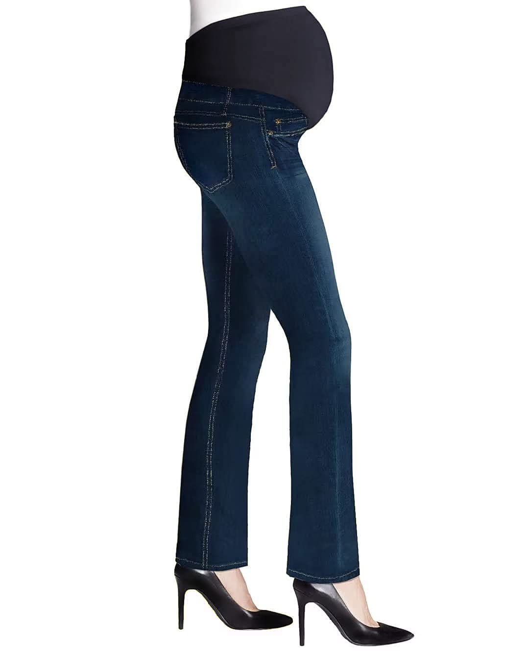 Hybrid & Company Super Comfy Stretch Women's Maternity Bootcut Jeans with Real Pockets - Perfect for Pregnancy Comfort & Everyday Wear