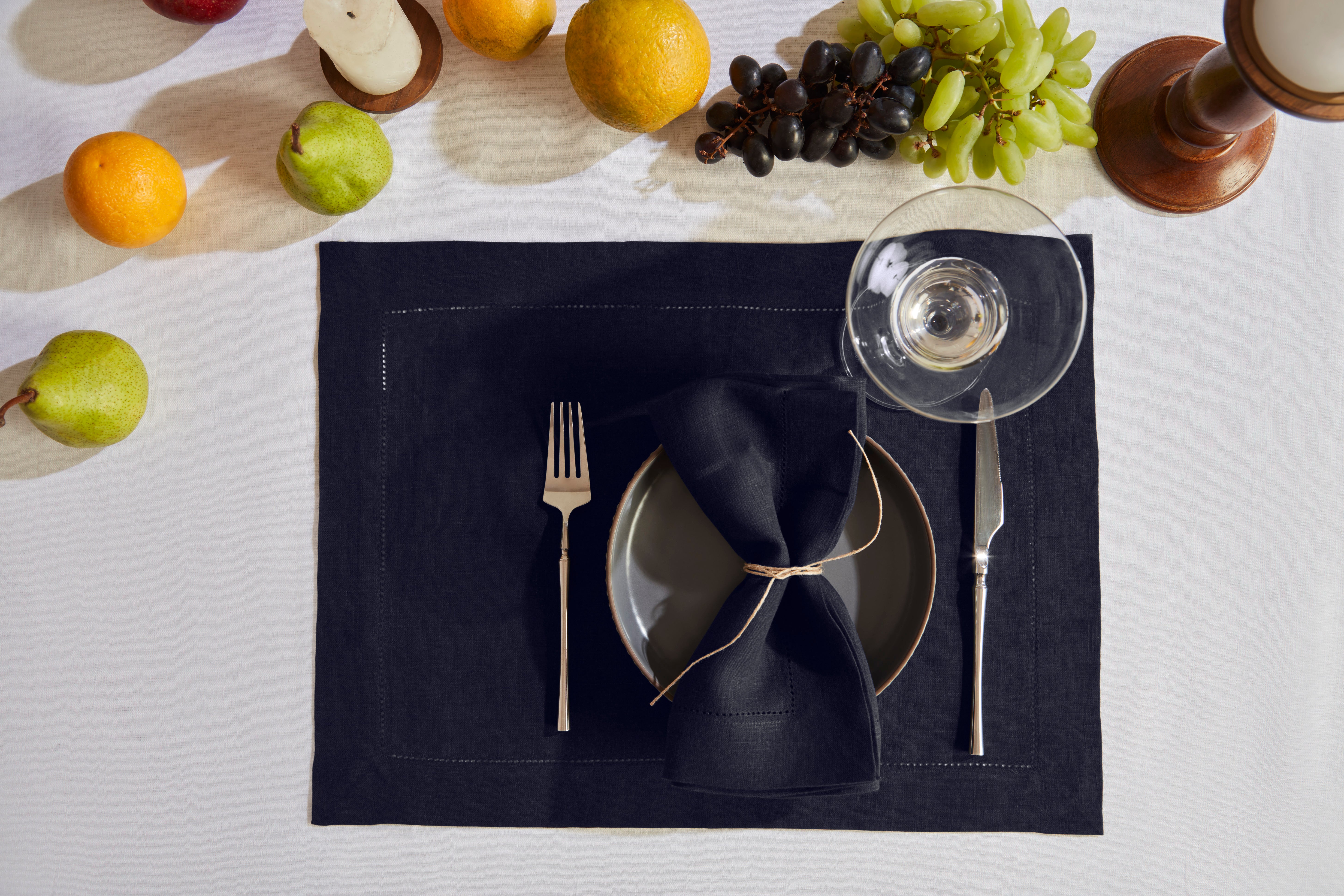 Premium Sonoma Hemstitch Napkins Set of 12 - 100% Cotton Decorative Dinner Napkins for Formal Dining, Wedding, Holiday Table Setting - Elegant Embroidered Linen-Style Napkins for Parties & Special Occasions