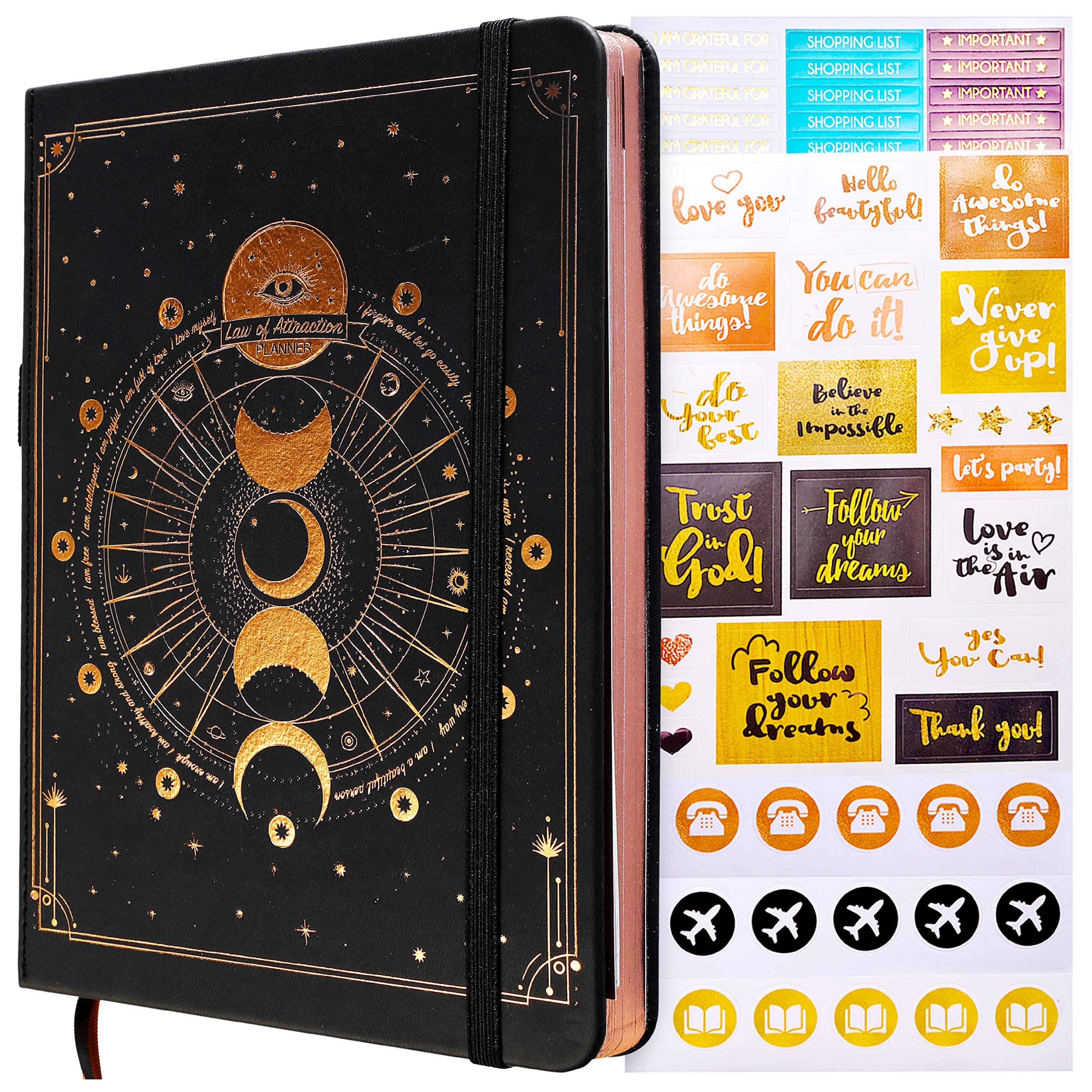 Law of Attraction Planner 2022-2023 - 16-Month Weekly & Monthly Productivity Planner with Hourly Scheduling, ADHD Planner, Stickers Included (A5 Size) - Perfect for Goal Setting, Time Management & Personal Growth
