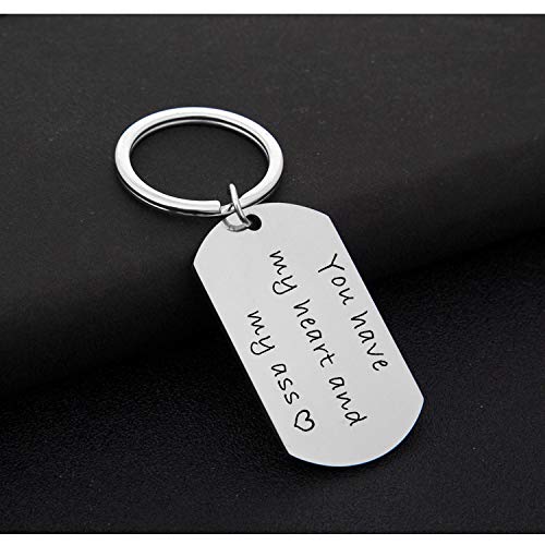 You Have My Heart and My Ass Keychain - Funny Christmas Gift for Girlfriend, Wife, Fiancée - Birthday, Anniversary & New Year Jewelry Gift for Women - Perfect for Couples, Best Friends & Romantic Occasions