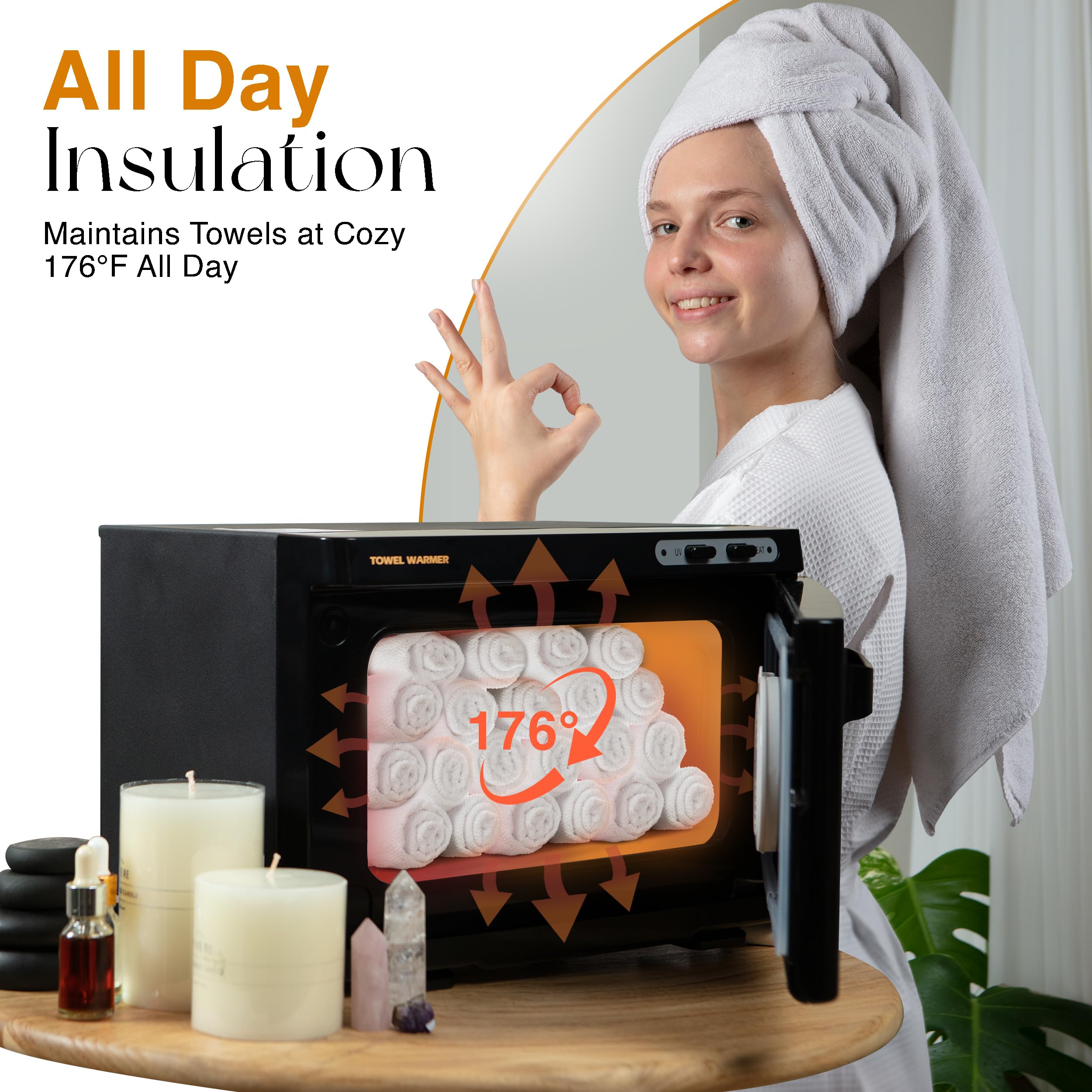 8L Hot Towel Warmer Cabinet for Spa & Salon - Fast Heating High Temperature Towel Warmer with Aroma Holder - Perfect for Bathroom, Barber Shop & Home Relaxation