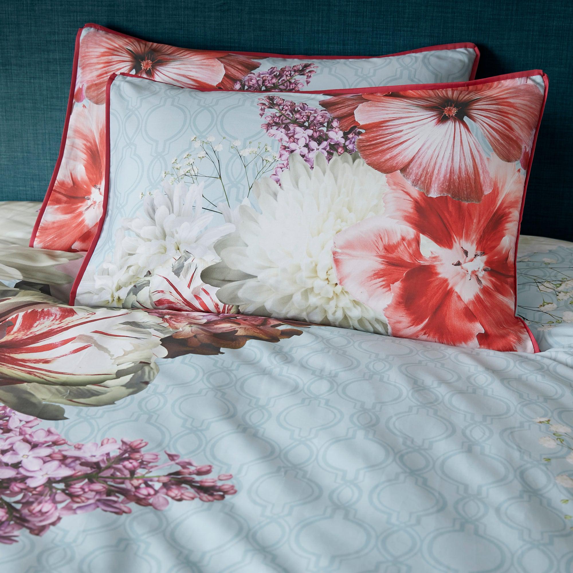 Laurence Llewelyn Bowen Mayfair Lady Duvet Cover Set - Queen Size Blue Floral Bedding - Perfect for Master Bedroom & Guest Room Decor