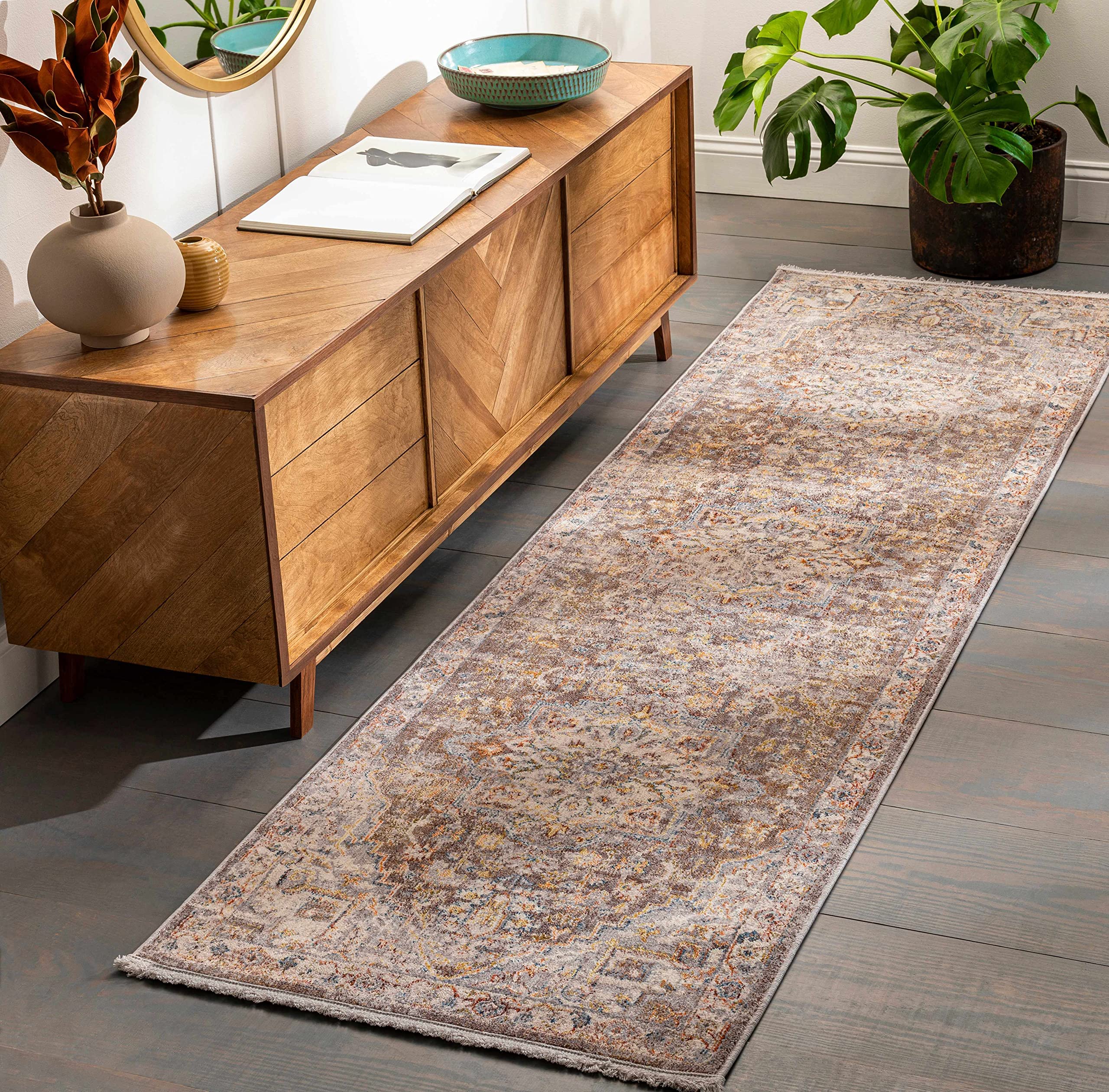 Hauteloom LeChee Traditional Oriental Area Rug - Orange, Beige, Red - 3'11