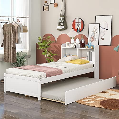 White & Bookcase Headboard