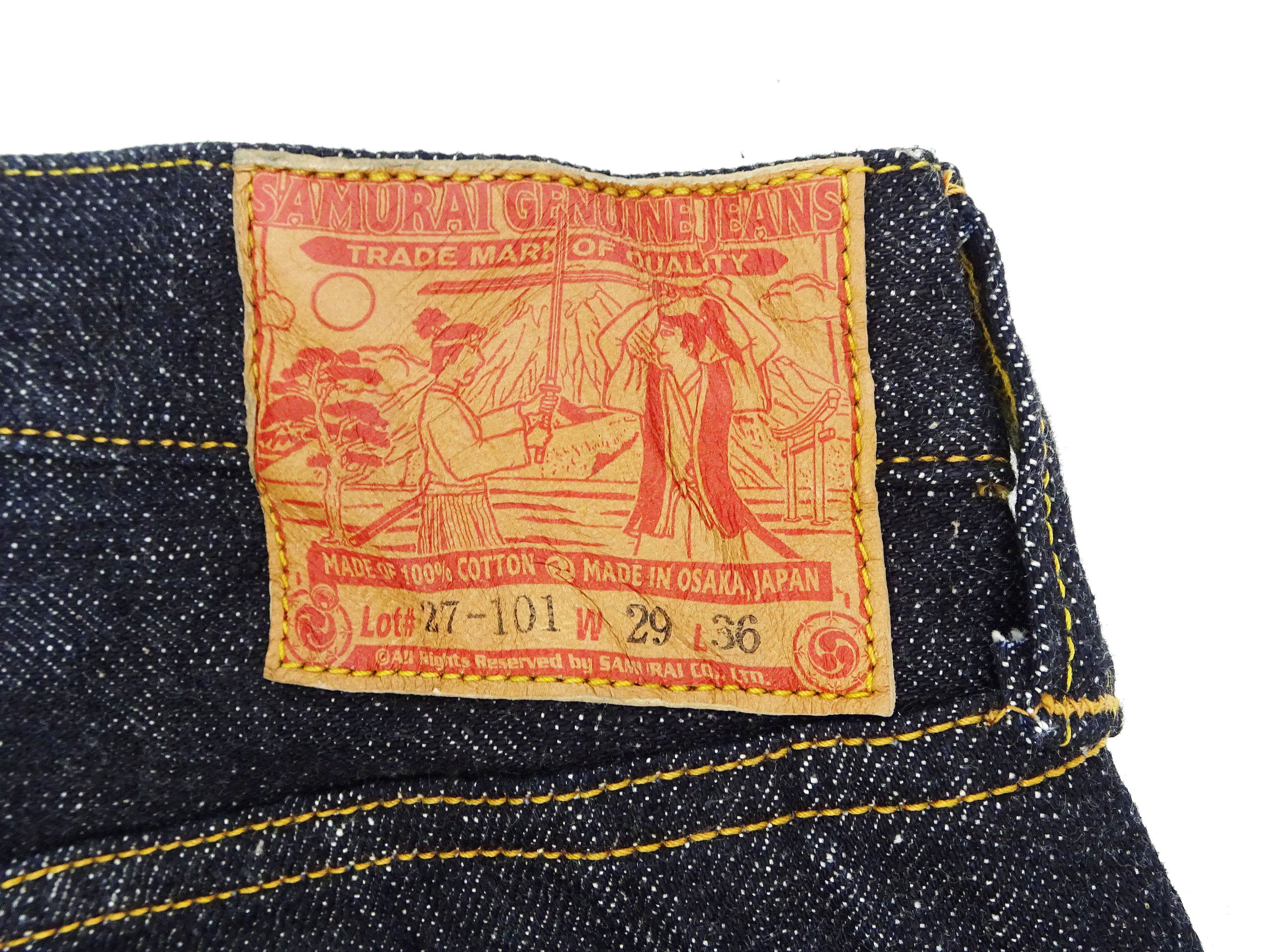 Samurai Jeans S5100VX Men's Slim Straight Fit 17oz Japanese Selvedge Denim Jeans - Premium Deep Indigo One Wash for Casual Wear & Street Style