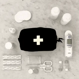 First Aid Organizing Pouch - Compact Medical Supply Organizer for Emergencies, Travel & Home Use - Black