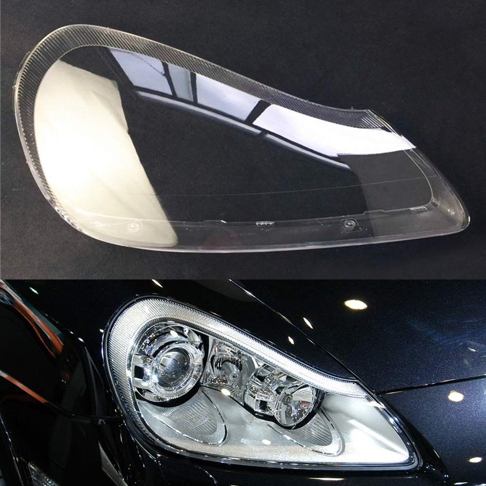 Porsche Cayenne Headlight Cover 2007-2010 - Clear Lens Replacement Pair for Night Driving