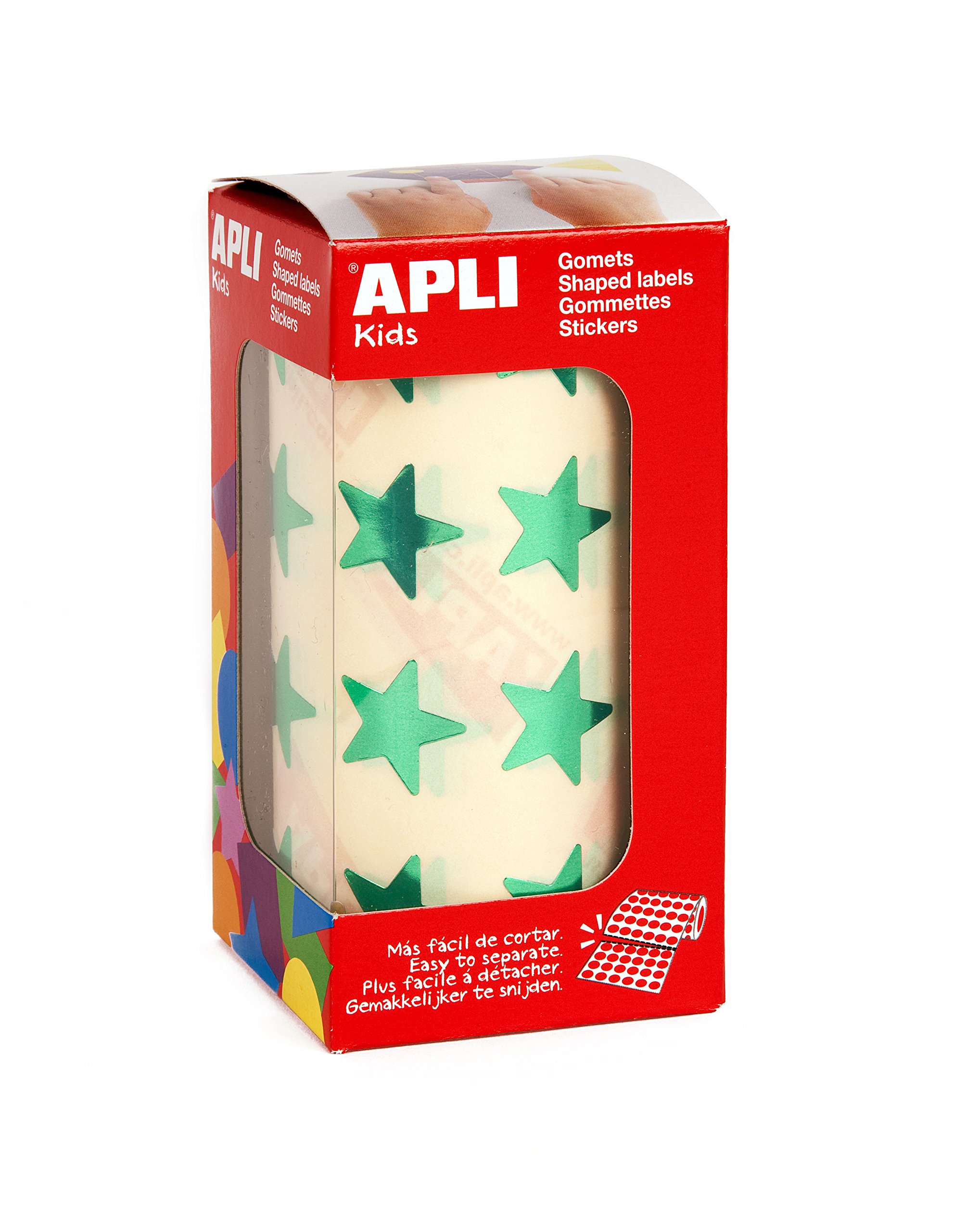 Apli Kids 1416-Piece Green Star Stickers Roll - Perfect for School Projects, DIY Crafts, and Classroom Rewards