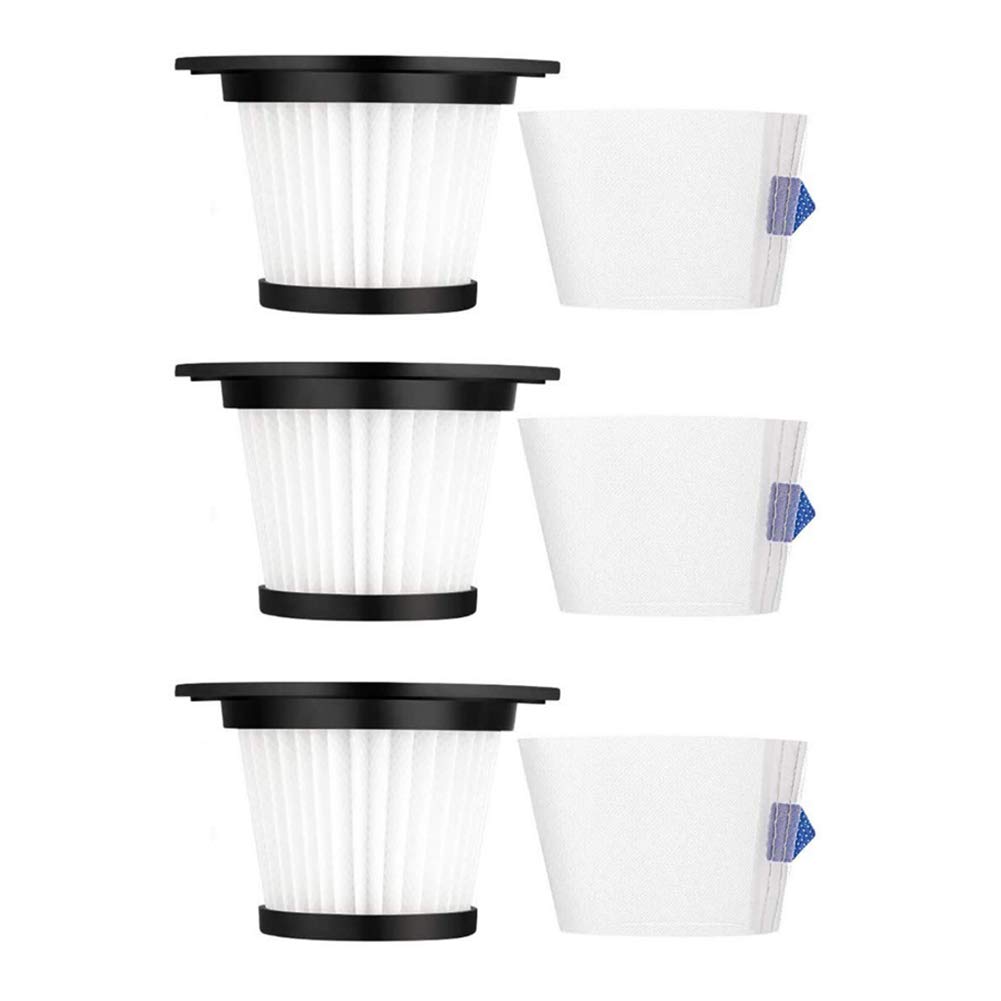 3 Pack HEPA Vacuum Filters & Screen Strainer Set - Compatible with MOOSOO K17 Cordless Vacuum Cleaner | Replacement Parts for Pet Hair, Dust & Allergen Removal | Home Cleaning Accessories
