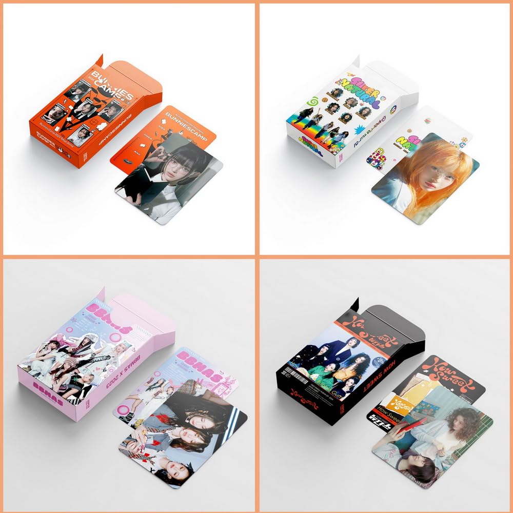 4Pack/220Pcs Bunny Lomo Photocards Set - Kpop Album Collectible Cards, Cute Bunny Fans Merchandise for BTS, Blackpink, TWICE - Perfect for Scrapbooking, Journaling, and Kpop Fan Gifts