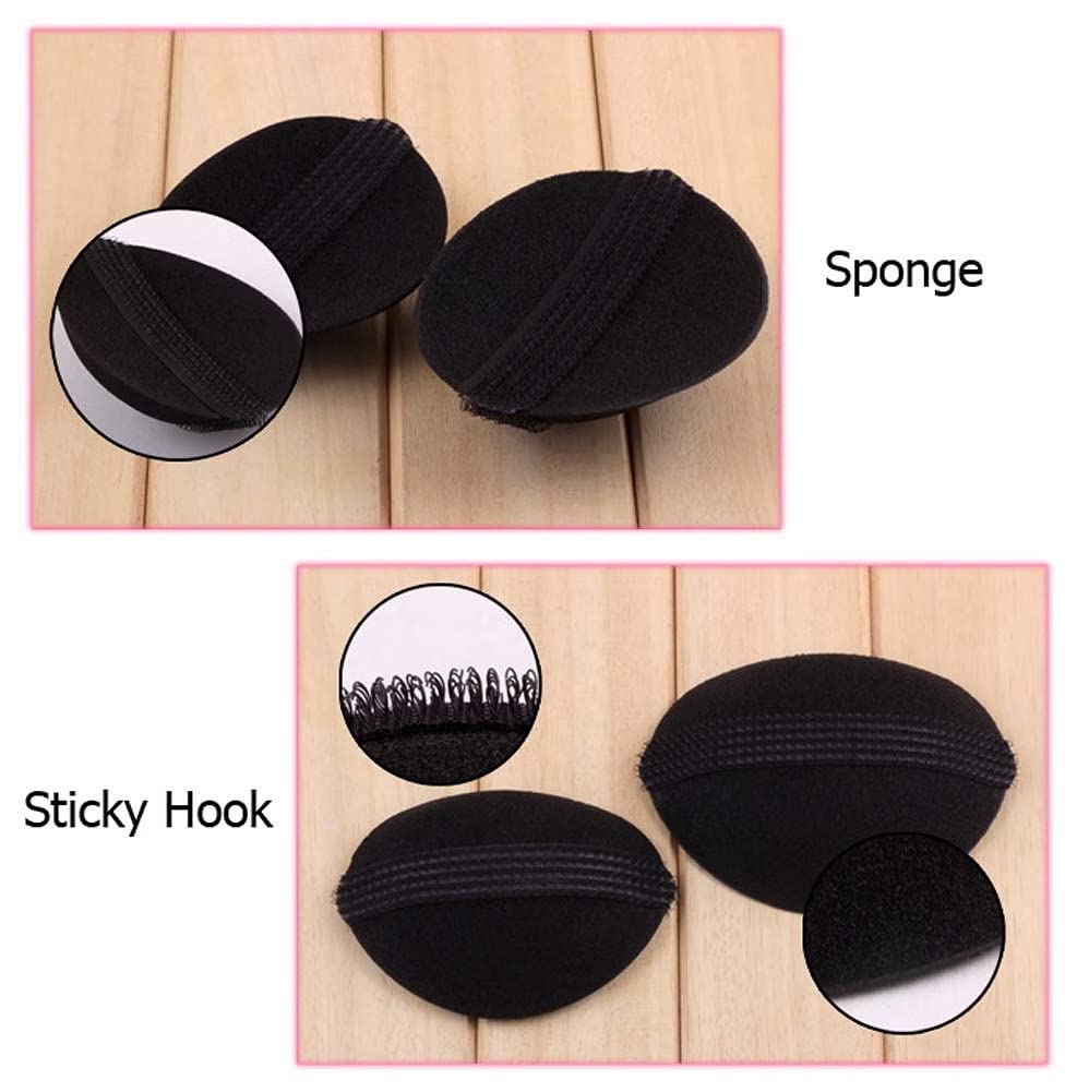 LOCANS 5-Piece Hair Accessories Set - 2 Oval Hair Puff Volumizers & 3 Banana Bumpits Hair Stylers for Volume & Updos (Black) | Perfect for Weddings, Parties & Everyday Hairstyles