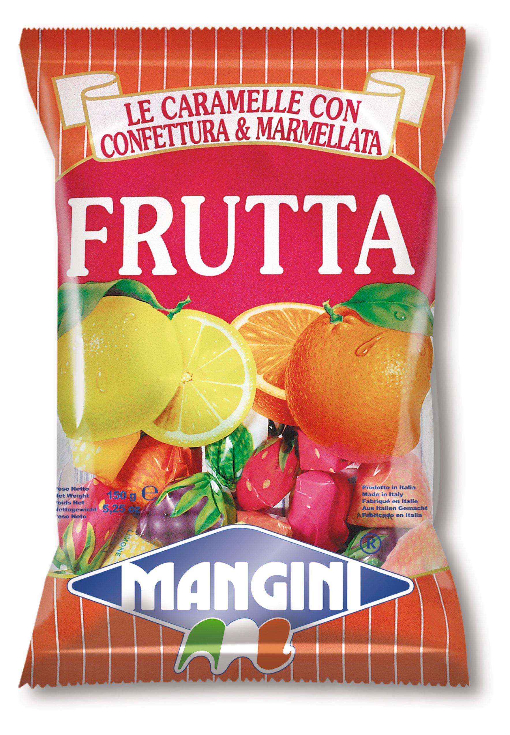 Mangini Italian Fruit Jam Filled Candy (Frutta) - 2.2 Lbs Bulk Pack - Authentic Italian Treats for Parties, Gifts & Dessert Toppings