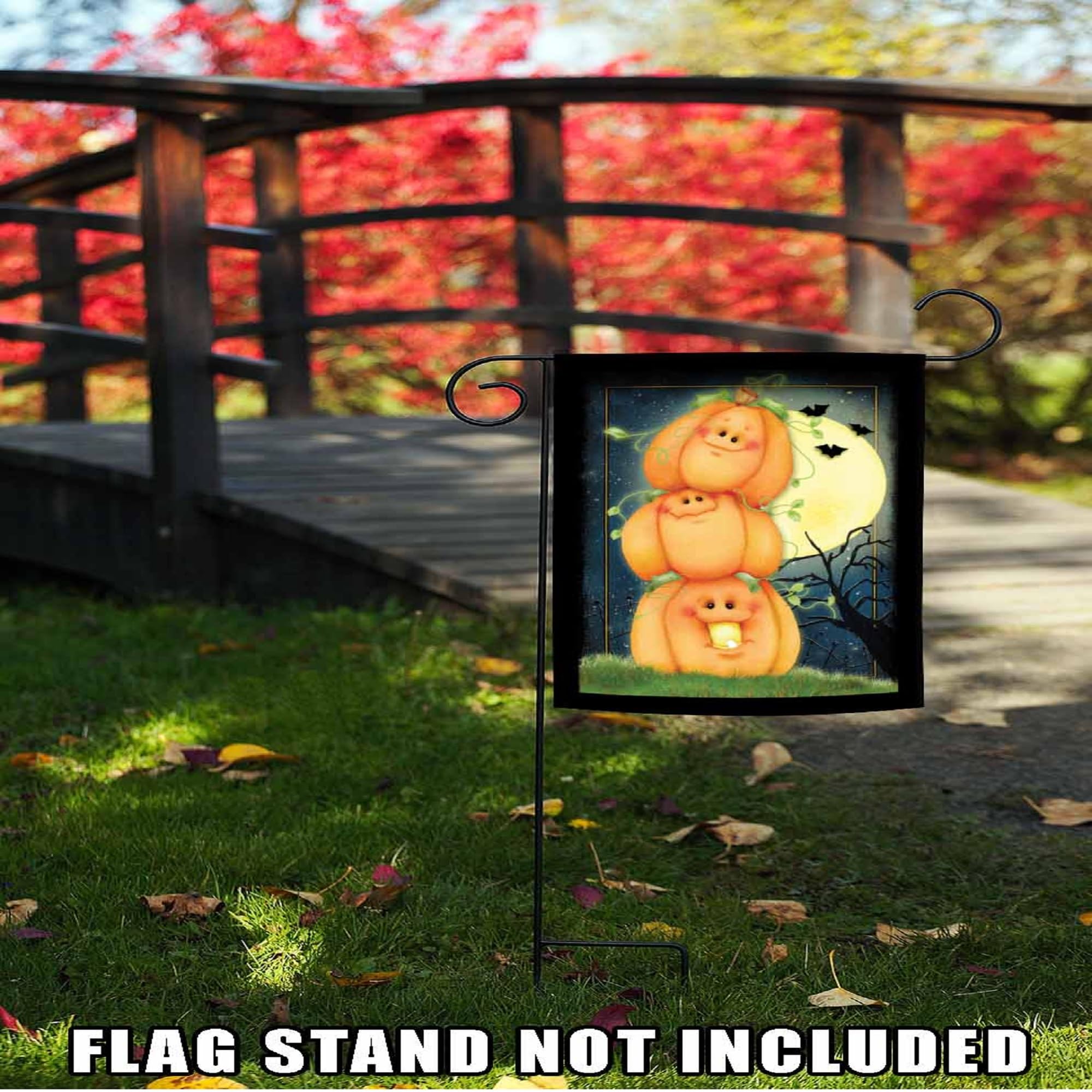 Toland Home Garden 111239 Stack O Lanterns Halloween Flag - 12x18 Inch Double Sided Fall Yard Decoration for Outdoor House, Porch & Garden - Perfect for Halloween Party Decor & Seasonal Home Display