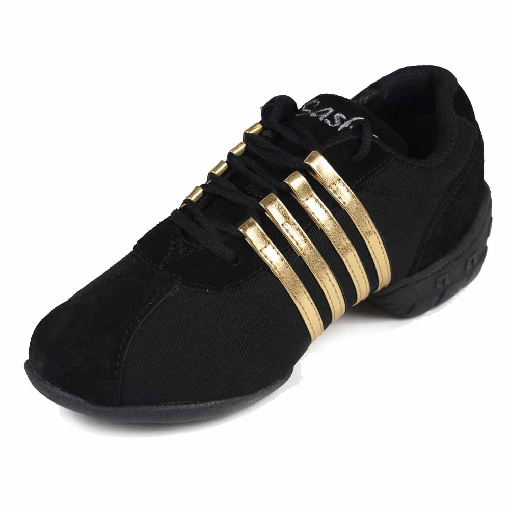 HIPPOSEUS Women's Breathable Dance Sneakers - Lightweight Jazz Shoes for Modern Dance & Fitness - Non-Slip Flexible Sole - Perfect for Jazz, Ballet, Zumba & Gym Workouts (Model T01)