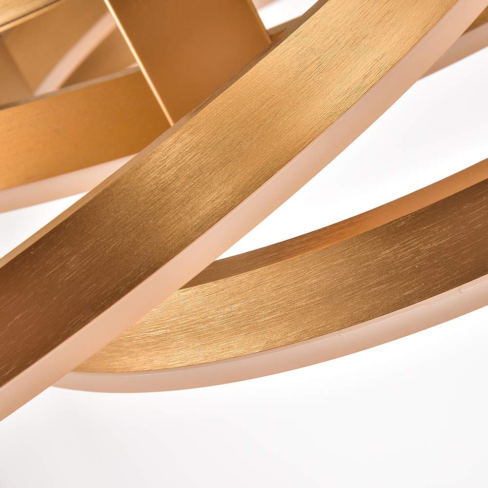 Maxax LED 3 Ring Chandelier - Modern Acrylic Pendant Light Fixture for Industrial Ceiling Lighting in Gold | Perfect for Bedroom, Living Room, Dining Room & Kitchen Island Decor | Creates Elegant Ambient Lighting for Home & Office Spaces