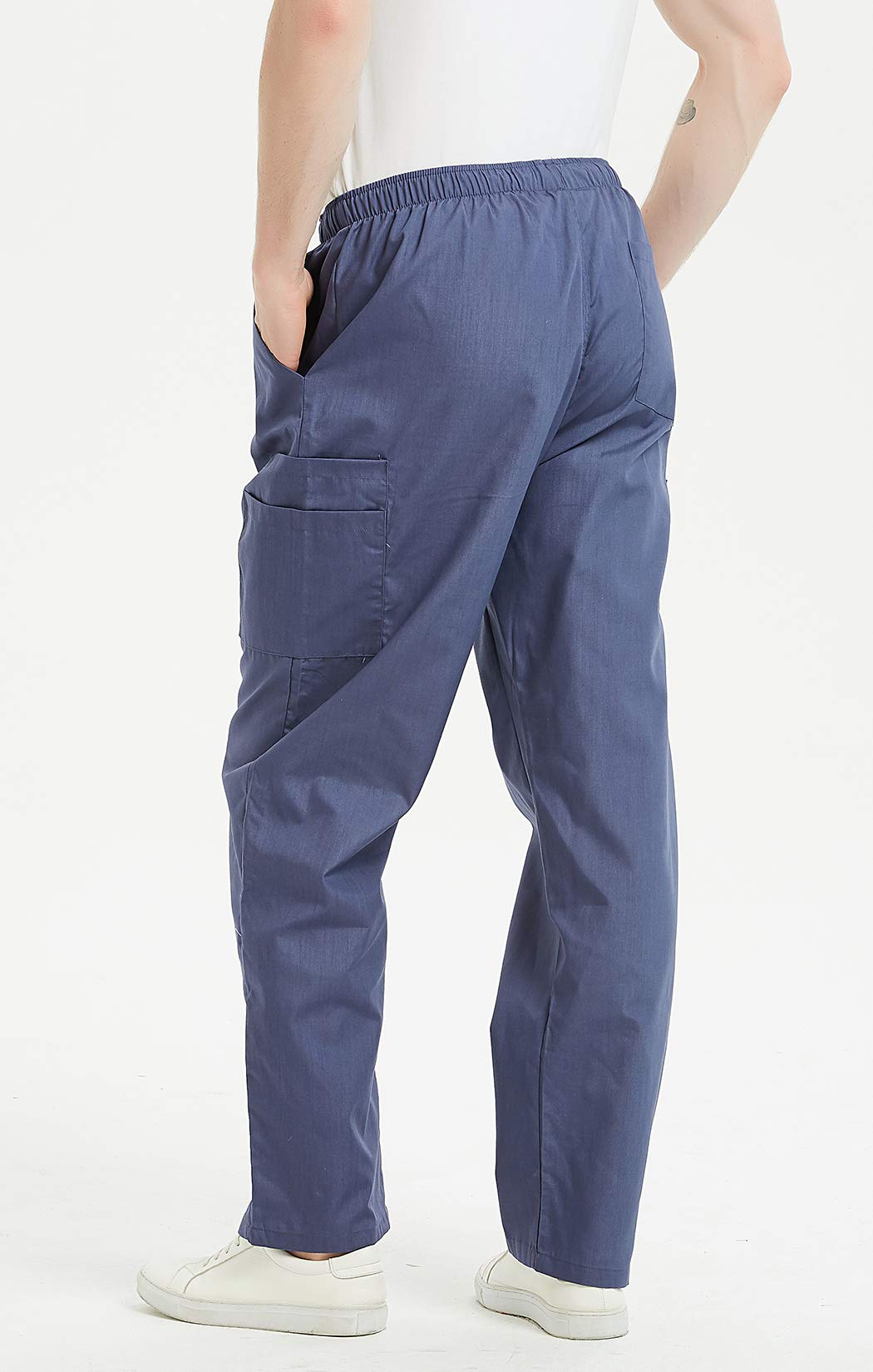 VOGRYE Men's Scrub Pants with 7 Pockets Waistband - Anti-Wrinkle Medical Work Pants for Doctors, Nurses & Healthcare Professionals - Comfortable Hospital Uniform for Long Shifts