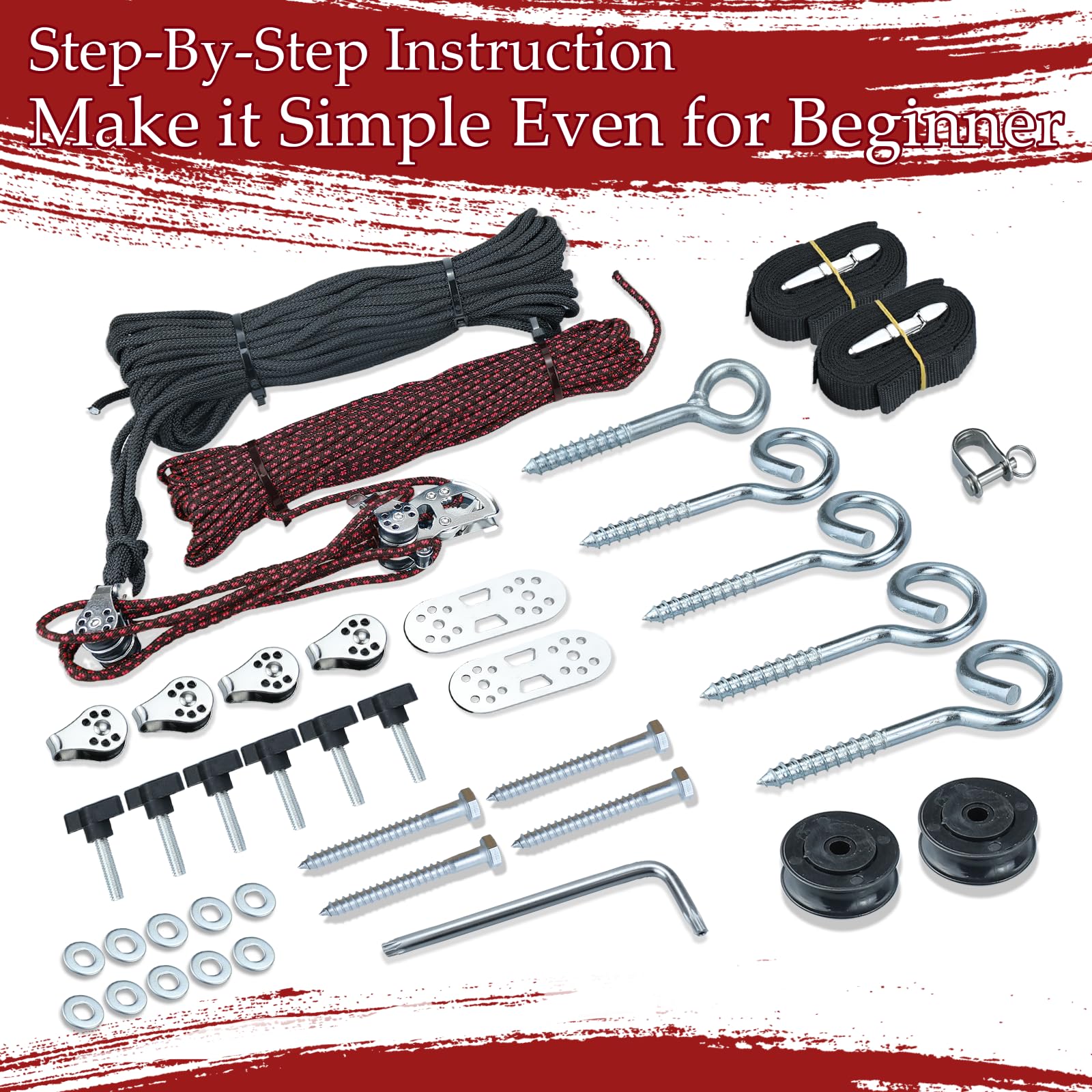 Jeep Wrangler Hard Top Removal Lift - Single Person Roof Hoist for JL & JK Models | Compatible with Ford | Anti-Drop Safety System | 8-16 ft Ceiling Support | Includes 6 T-Knobs | Perfect for Garage Storage & Off-Road Enthusiasts