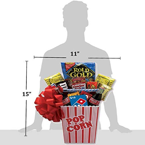 Ultimate Family Movie Night Gift Basket - Includes Domino's Pizza Gift Card, Popcorn, Candy & Snacks for Cozy Movie Nights at Home | Perfect Gift for Holidays & Family Gatherings