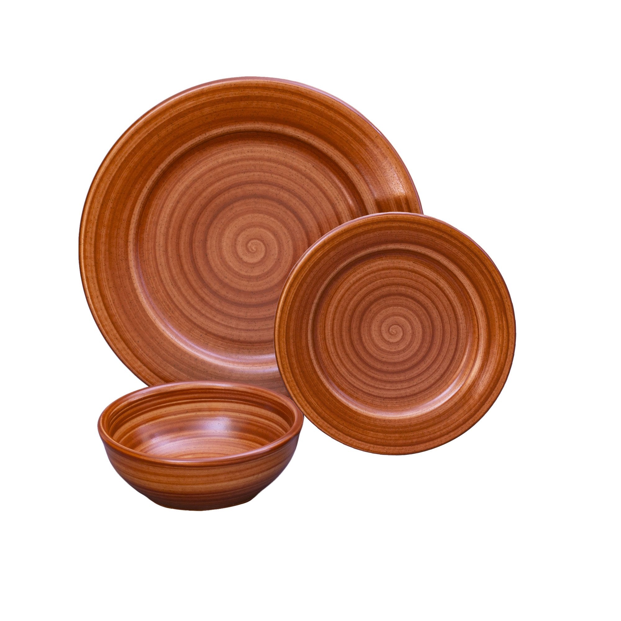 Premium 3-Piece Brownstone Dinnerware Set - Elegant Plates & Bowls for Dining, Entertaining & Special Occasions