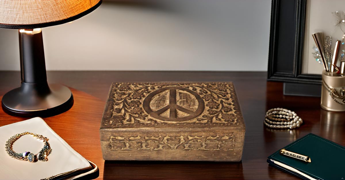 Handmade Wooden Jewelry Box Organizer - Natural Decorative Keepsake Box for Women, Birthday, Anniversary & Housewarming Gifts | Perfect for Jewelry Storage, Watch Display & Home Decor