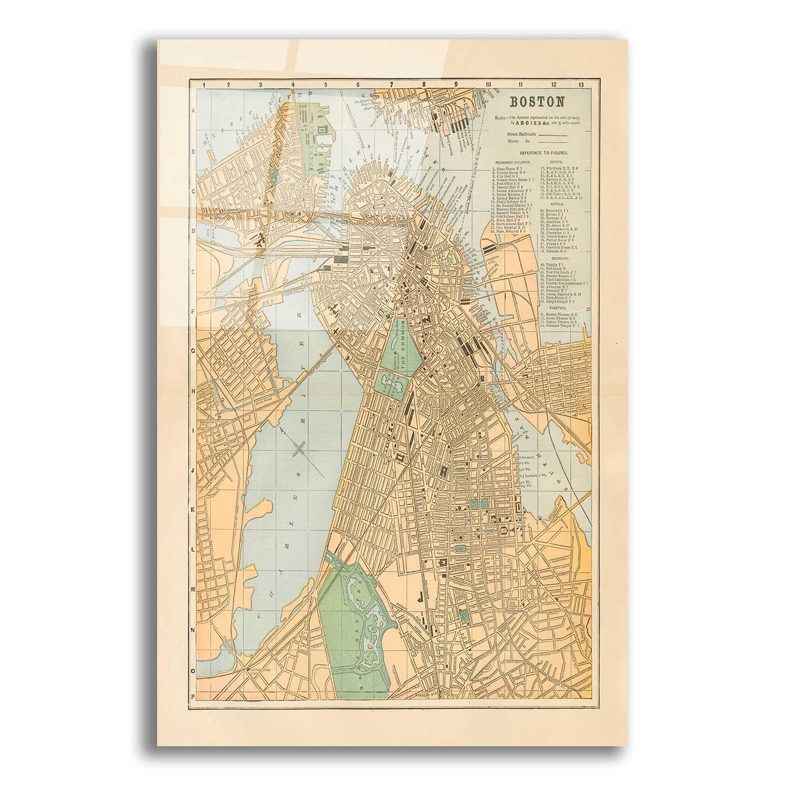 Wild Apple Portfolio 'Boston Map' Acrylic Glass Wall Art - 16