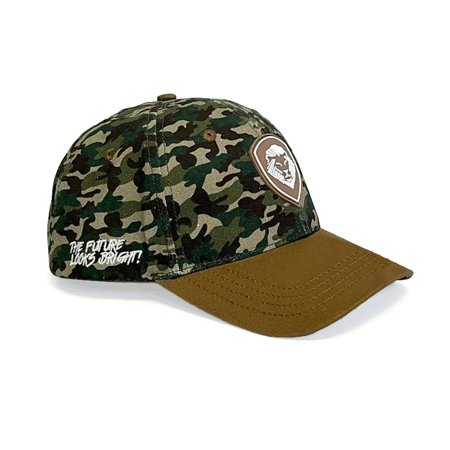 VT Shield Logo Future Looks Bright Camo Brown Snapback Hat - Stylish Adjustable Baseball Cap for Men & Women - Perfect for Outdoor Sports, Casual Wear, and Street Fashion