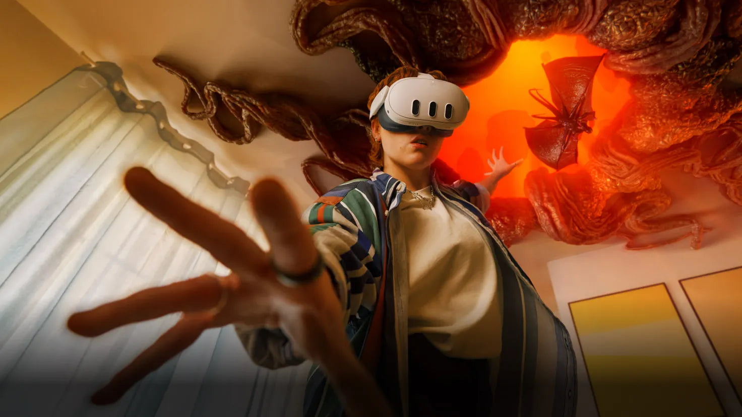 Meta Quest 3 VR Headset - 128GB Storage, Advanced Mixed Reality, 3-Year Extended Warranty - Perfect for Gaming, Fitness & Virtual Socializing