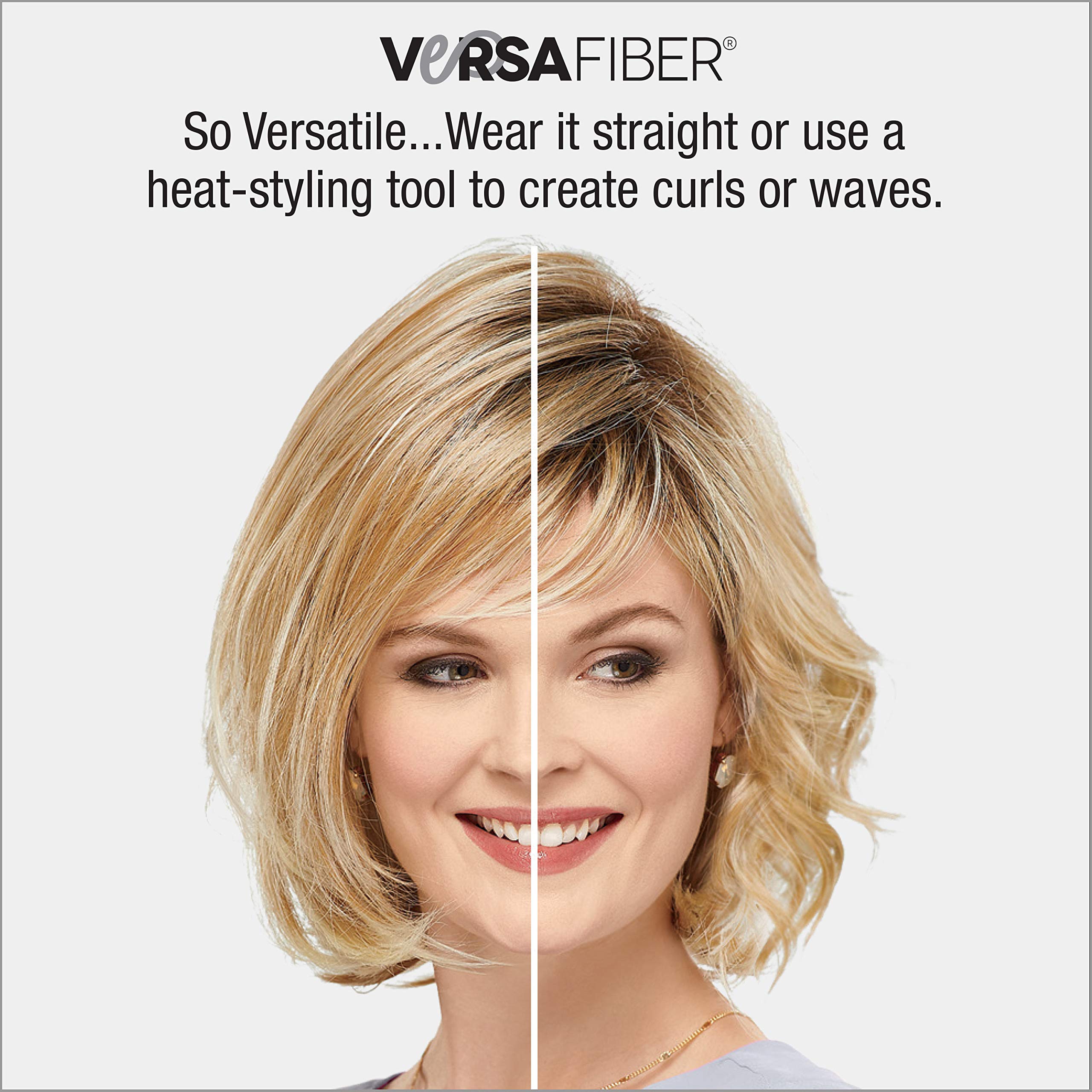 Paula Young Shannon Versafiber Wig - Heat-Resistant Mid-Length Straight Bob Wig with Multi-Tonal Blonde, Grey, Brown & Red Shades | Perfect for Daily Wear, Cosplay & Special Occasions